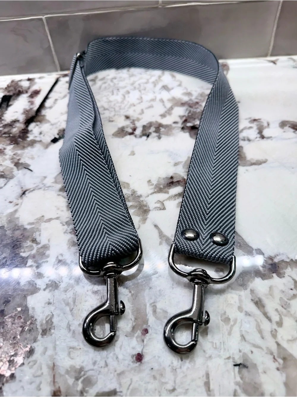 Black & Gray Herringbone Nylon Replacement Strap